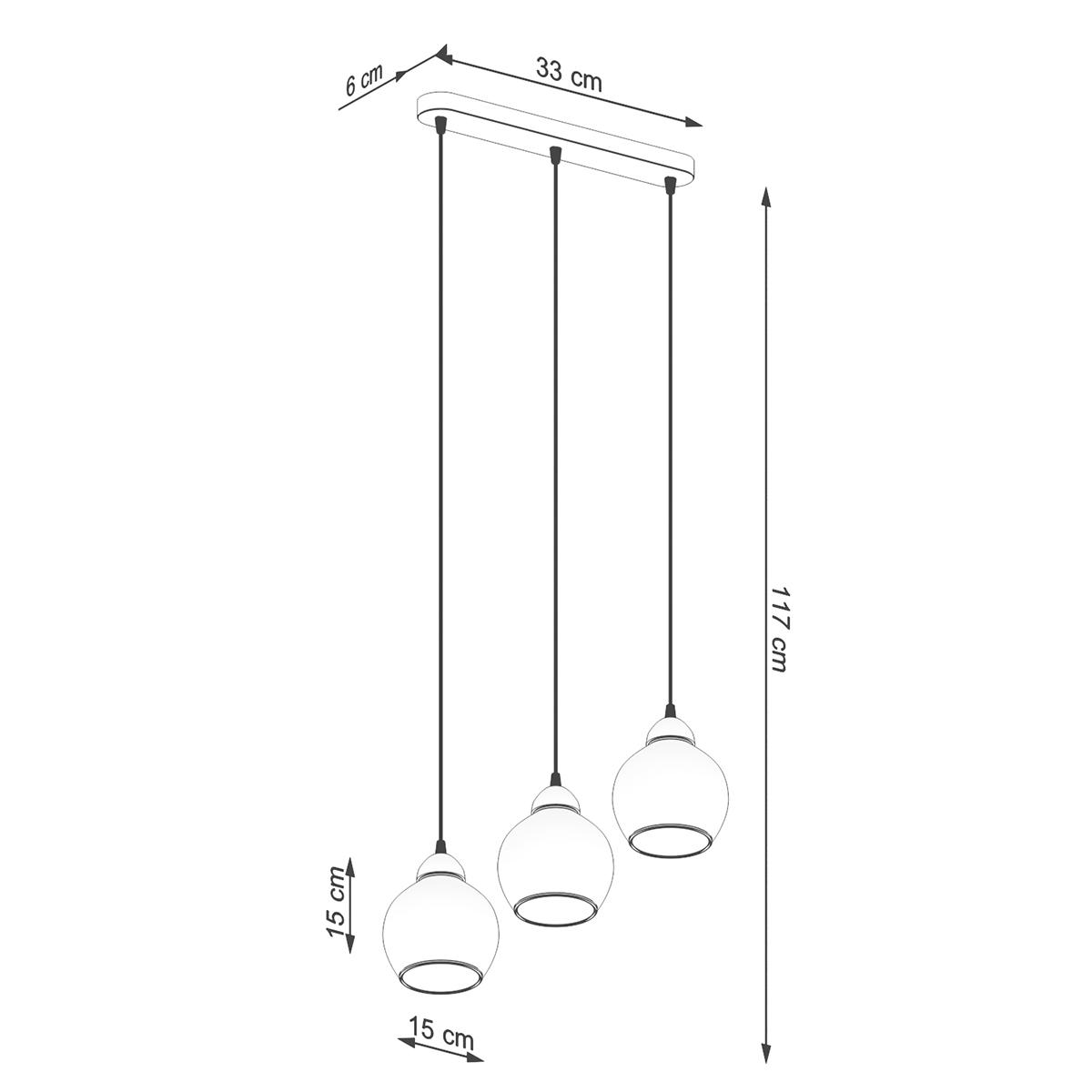 Lampa wisząca ALINO 3 czarna 117x15x45cm nowoczesna E27 do salonu nr. 4