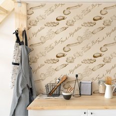 Tapeta warzywa liście vintage napisy do kuchni  - Miniaturka zdjęcia nr 3