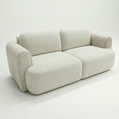 Kanapa rozkładana ITALY 253x110x71 cm sofa z funkcją spania tkanina LOOP ivory obrazek