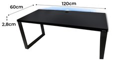 Biurko gamingowe model 2 Low 120x60x71 cm czarne LOFT LED RGB pilot przepust blat 2,8 cm - Miniaturka zdjęcia nr 2