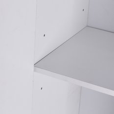 Szafka łazienkowa słupek LUBA I 174×30×30 cm z szafkami i półkami oraz koszem do łazienki biała - Miniaturka zdjęcia nr 9
