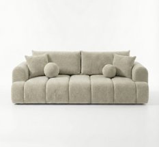 Kanapa rozkładana trzyosobowa Mediolan 250x112x90 cm LOOP sofa z funkcją spania kremowa - Miniaturka zdjęcia nr 3