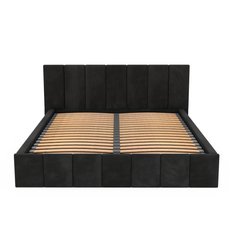 Łóżko tapicerowane 160x200 premium z pojemnikiem do sypialni czarne wezgłowie 107 cm - Miniaturka zdjęcia nr 15