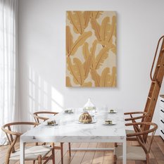 Duży Obraz Do Sypialni Liście Bananowe Abstrakcja Styl Boho 80x120cm - Miniaturka zdjęcia nr 4