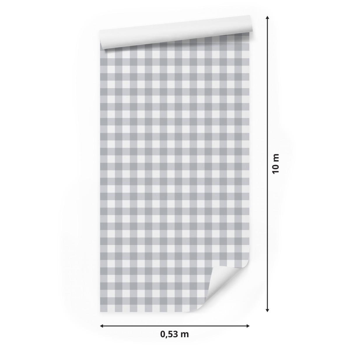 Tapeta Szaro-Biała KRATKA Minimalistyczny Wzór 53x1000  nr. 2