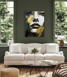 Obraz Canvas Abstrakcja Kobiecy PORTRET Styl Glamour Farba 80x120cm - Miniaturka zdjęcia nr 4