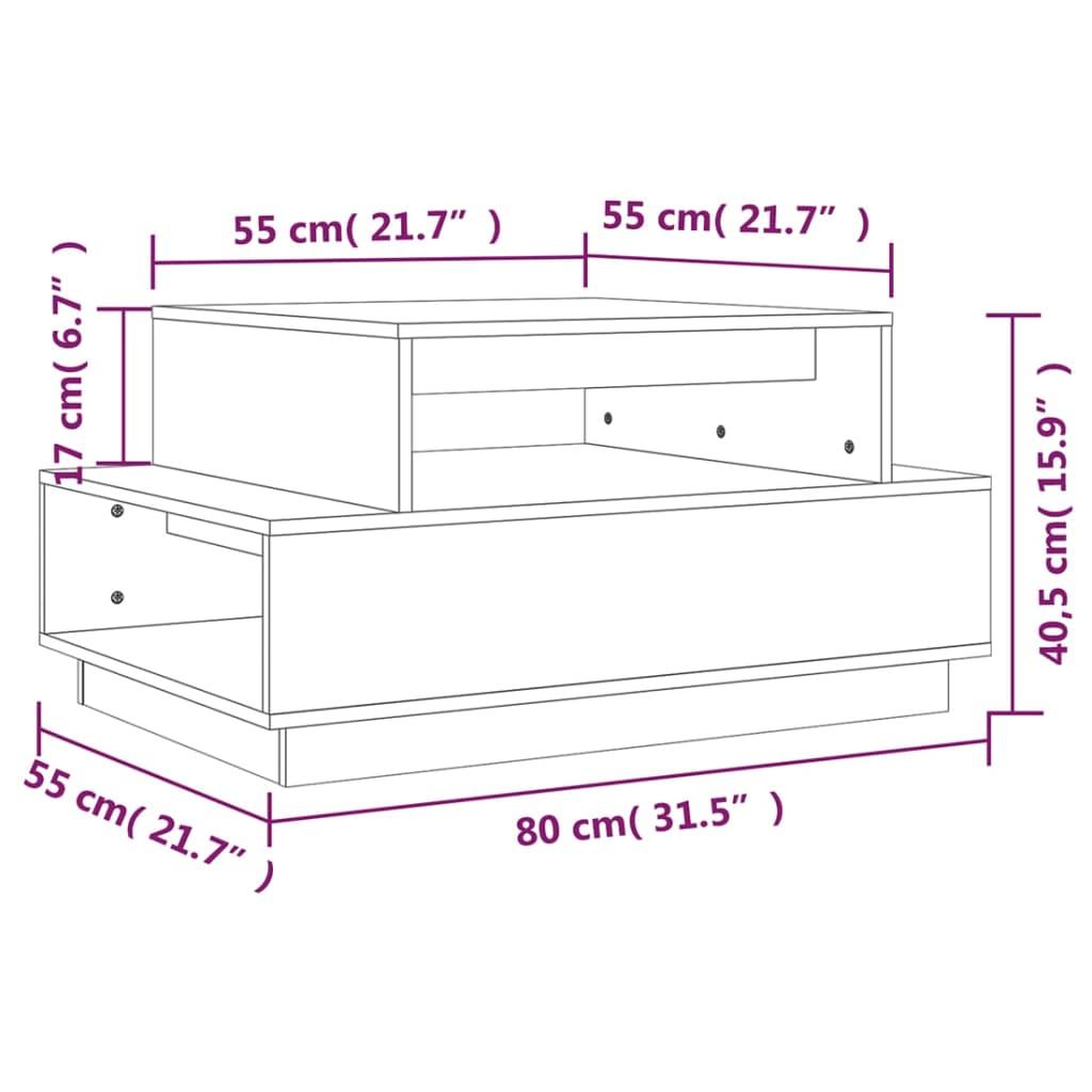 Stolik kawowy 80x55x40,5 cm z przestronnymi półkami lite drewno sosnowe do salonu nr. 8