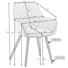 Krzesło COLIN ciemnobeżowe tapicerowane welurem do jadalni lub salonu - Miniaturka zdjęcia nr 13