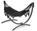 Zestaw stelaż na hamak metalowy malowany proszkowo 220kg + BOHO 2-osobowy czarny - Miniaturka zdjęcia nr 2