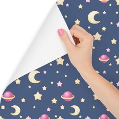 Tapeta dla dzieci – Gwiazdki, księżyce i planety  - Miniaturka zdjęcia nr 3