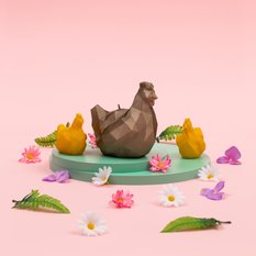 Świeca Chicken Low-Poly Orange Small - Miniaturka zdjęcia nr 5