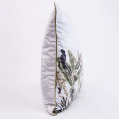 Poszewka HEAVENLY CHIC 45x45 cm biała z roślinami welwetowa  - Miniaturka zdjęcia nr 2