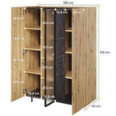 Szafa otwierana Marmo 100 cm do sypialni przedpokoju garderoby dąb - Miniaturka zdjęcia nr 4