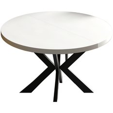 Stół rozkładany 90 cm okrągły Granito arctic white do jadalni - Miniaturka zdjęcia nr 1