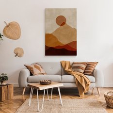 Obraz Do Salonu Pejzaż Góry Imitacja Betonu Zachód Słońca Boho 80x120cm - Miniaturka zdjęcia nr 3