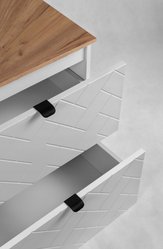 Szafka łazienkowa TREND 80 cm z regałem i blatem biały dąb craft - Miniaturka zdjęcia nr 9