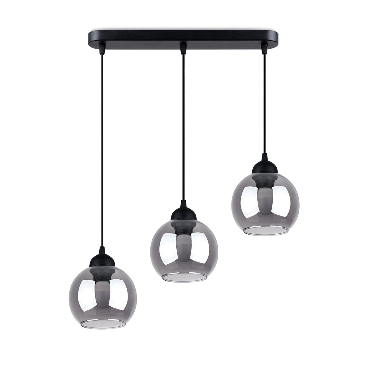 Lampa wisząca ALINO 3 czarna 117x15x45cm nowoczesna E27 do salonu