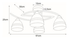 Lampa sufitowa K-JSL-6572/4 AB COLAR 61x25x30 cm do salonu lub pokoju patyna - Miniaturka zdjęcia nr 2