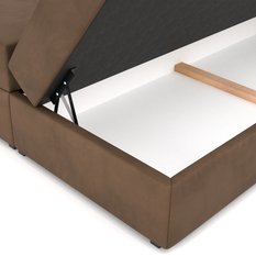 Łóżko kontynentalne 140x200x113 cm tapicerowane podwójne z materacem brązowe  - Miniaturka zdjęcia nr 13