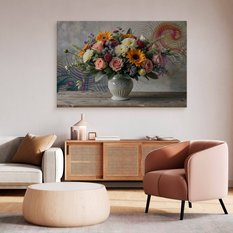 Obraz Na Płótnie Bukiet Kwiatów W Wazonie 120x80 Styl Nowoczesny - Miniaturka zdjęcia nr 6
