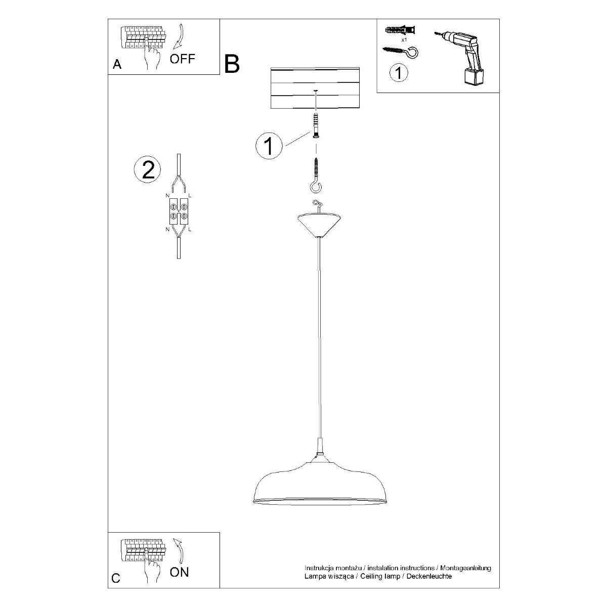 Lampa wisząca GINA czarna 74x38x38cm nowoczesna E27 do salonu nr. 11