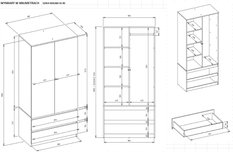 Szafa MALWA SS-90  50x90x180 cm  nowoczesna beżowa dąb sonoma do pokoju - Miniaturka zdjęcia nr 6