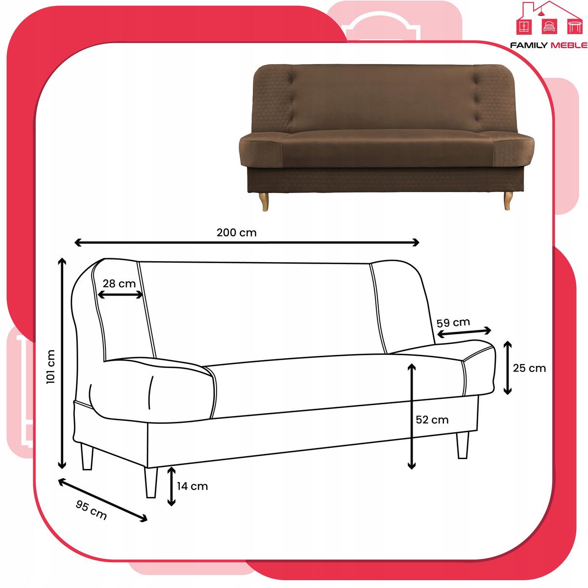 Wersalka sofa kanapa rozkładana Iza Family Meble nr. 9