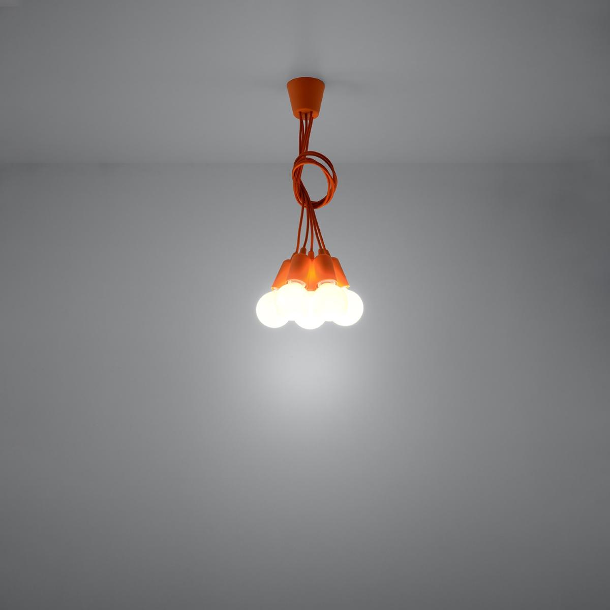 Lampa wisząca DIEGO 5 pomarańczowy 90x25x25cm nowoczesna E27 do salonu nr. 6