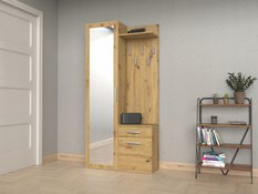Garderoba z lustrem DUO 50x124x35 cm wieszaki szafa biała do przedpokoju - Miniaturka zdjęcia nr 4