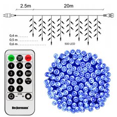 Kurtyna świetlna Heckermann CL-LHL-05 500LED Cool - Miniaturka zdjęcia nr 2