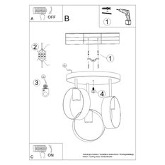 Plafon TITRAN 3 biały 34.5x30x30cm E27 nowoczesna lampa do salonu - Miniaturka zdjęcia nr 6