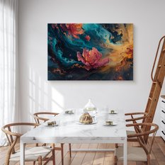 Obraz Do Salonu Kwiaty Abstrakcja Nowoczesny Wzór Glamour 120x80cm - Miniaturka zdjęcia nr 4