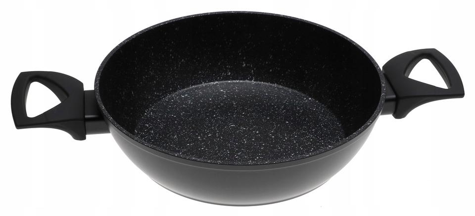 Garnek 20 cm 1,5 l niski płaski marmurowy wok indukcja gaz do kuchni nr. 4