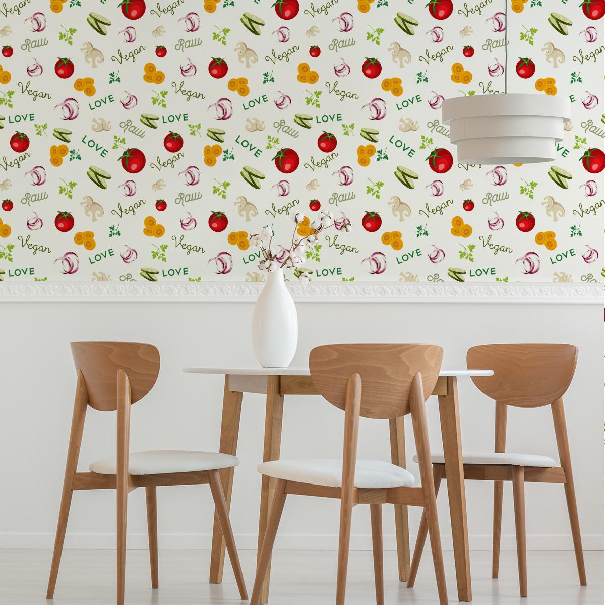 Tapeta do Kuchni VEGAN Kolorowe Warzywa Dekor 3D  nr. 3