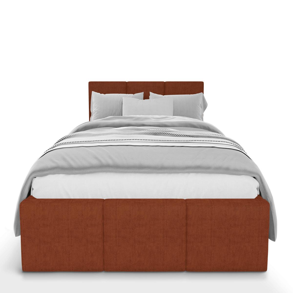 Łóżko Pojedyncze 90x200cm łóżko tapicerowane z pojemnikiem miodowe do sypialni wezgłowie 100 cm nr. 6