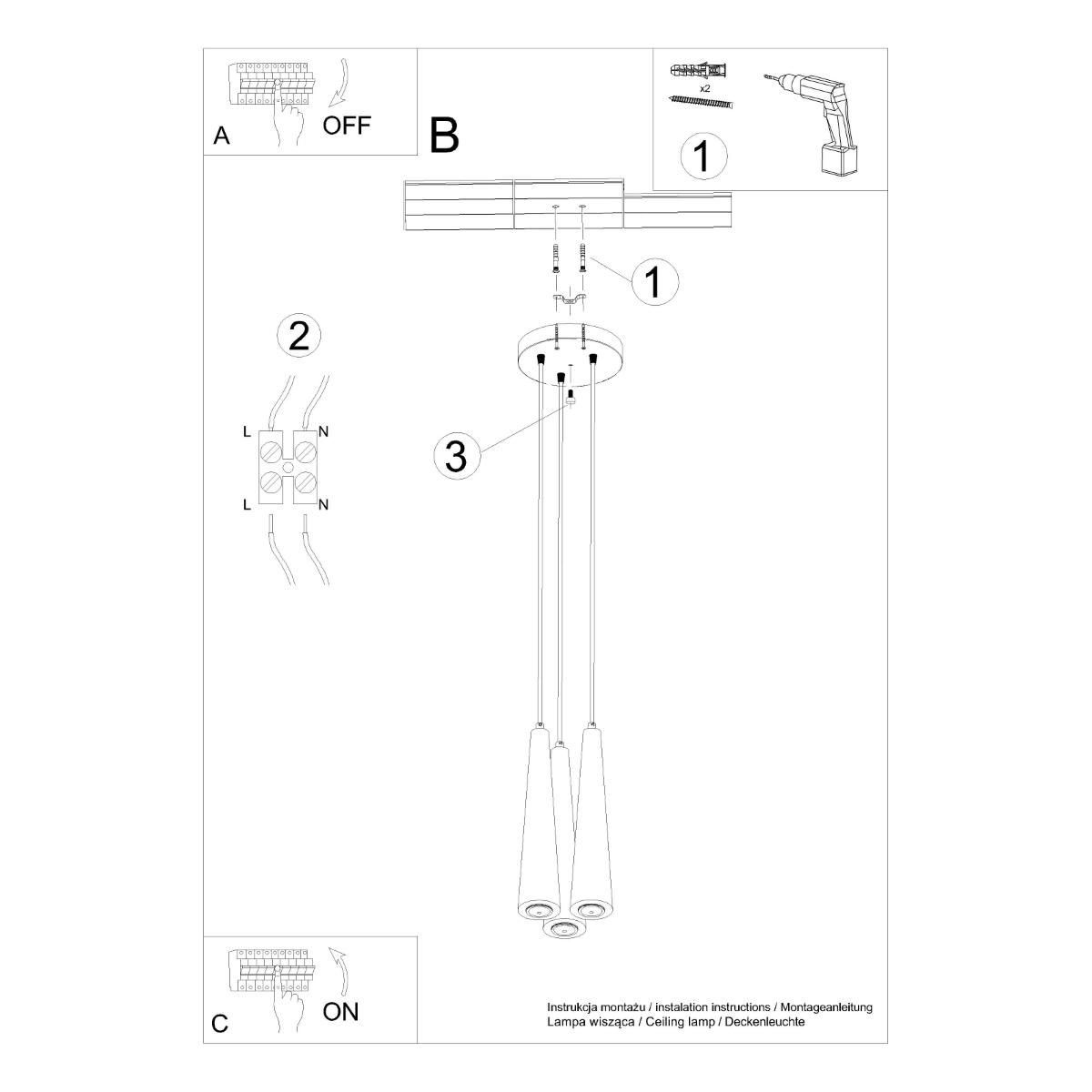 Lampa wisząca SULA 3P naturalne drewno 120x20x20cm nowoczesna G10 do salonu nr. 5