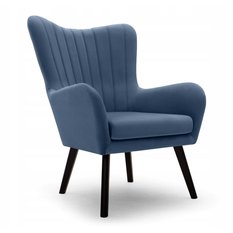 Fotel TED 76x100x78 cm do salonu niebieski Kronos