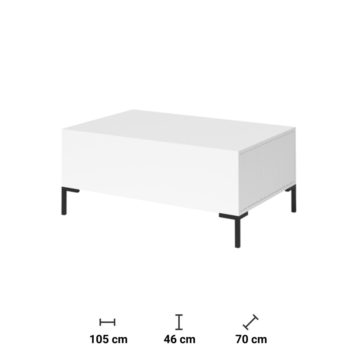 Stolik kawowy Lando 105 cm prostokątny do salonu biały nr. 2