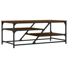 Stolik kawowy 100x49x40 cm brązowy dąb do salonu - Miniaturka zdjęcia nr 2