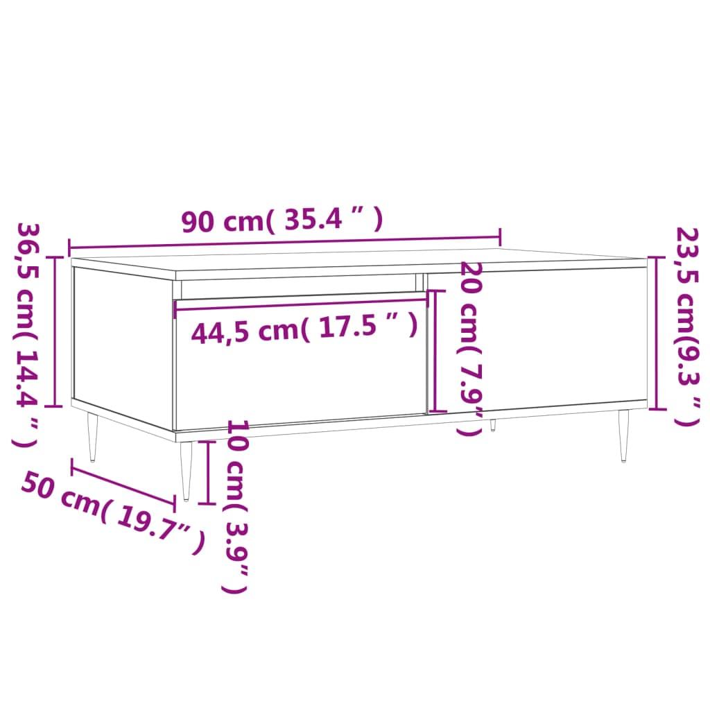 Stolik kawowy 90x50x36,5 cm z praktyczną szufladą szarość betonu do salonu nr. 11