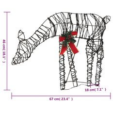 Świąteczne renifery z saniami 90  LED ciepłe białe rattan na święta do ogrodu - Miniaturka zdjęcia nr 10