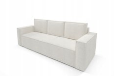 Kanapa CORDA 248x96x93 cm sofa z funkcją spania automat i pojemnik BOUCLE biała do salonu - Miniaturka zdjęcia nr 5