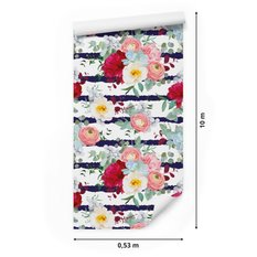 Tapeta Do Salonu PIWONIE Róże Kwiaty Paski Natura  - Miniaturka zdjęcia nr 2