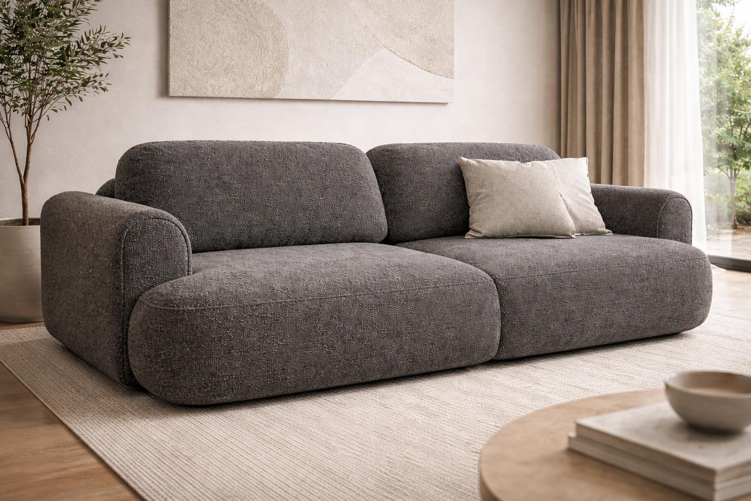 Kanapa rozkładana ITALY 253x110x82 cm LOOP sofa z funkcją spania ciemnoszara nr. 2