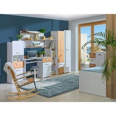 Szafka wisząca 96,2x22x40 cm Lorento biały brylantowy dąb nash do pokoju - Miniaturka zdjęcia nr 6