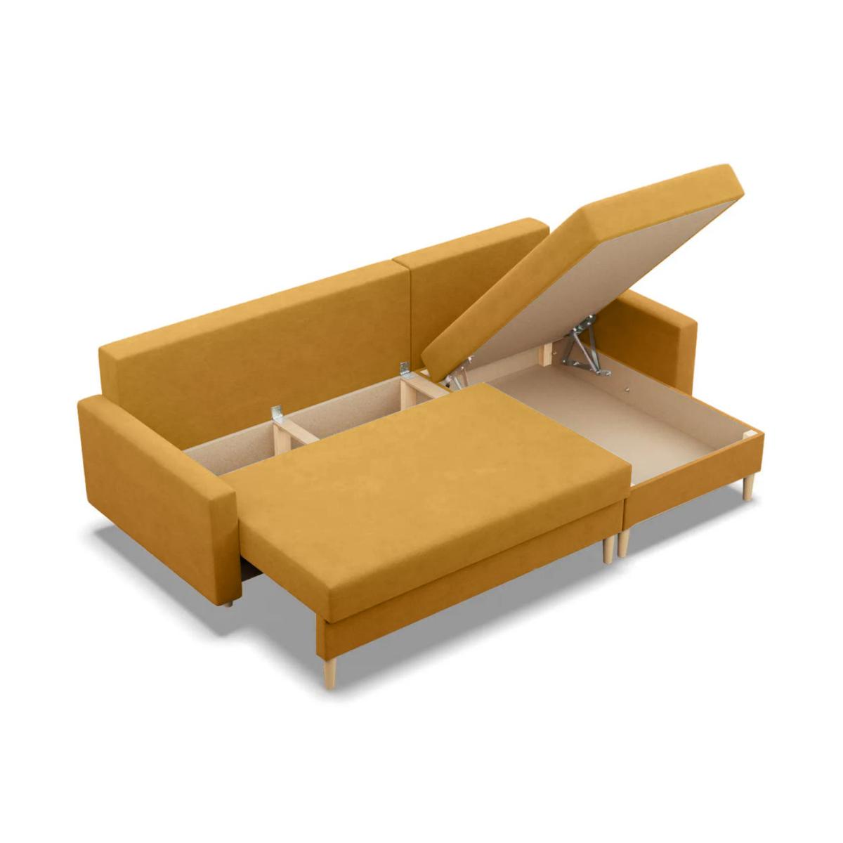 Narożnik Blank 223 cm z funkcją spania żółty nr. 4