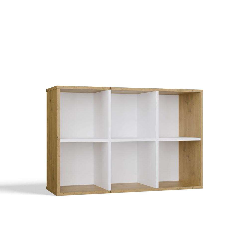 Regał Malax MINI 60x90x30 cm do sypialni salonu dąb artisan biel  nr. 5
