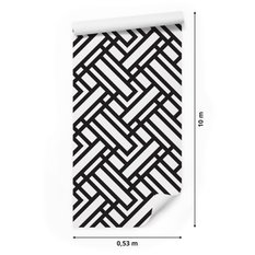 Tapeta czarno - białe wzory geometryczne, dekoracja w nowoczesnym stylu - Miniaturka zdjęcia nr 2