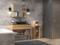 Szafka łazienkowa NEL V DS 85x30x30 cm z szufladą i drzwiami do łazienki dąb artisan - Miniaturka zdjęcia nr 5