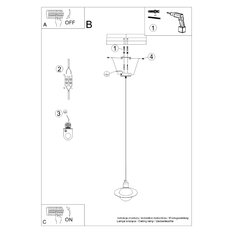 Lampa wisząca HYPERION 1 czarny 125x20x20cm nowoczesna G9 do salonu - Miniaturka zdjęcia nr 11